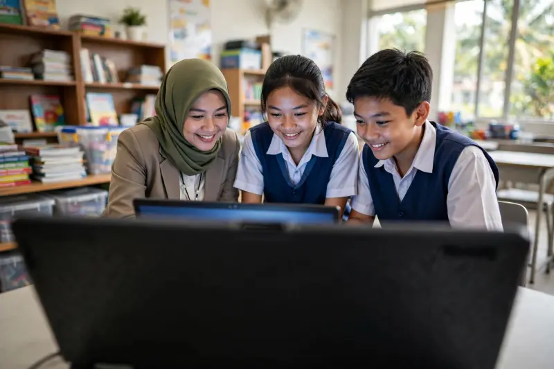 AI Masuk Sekolah, Siswa SMP Belajar Terbimbing Bersama Guru